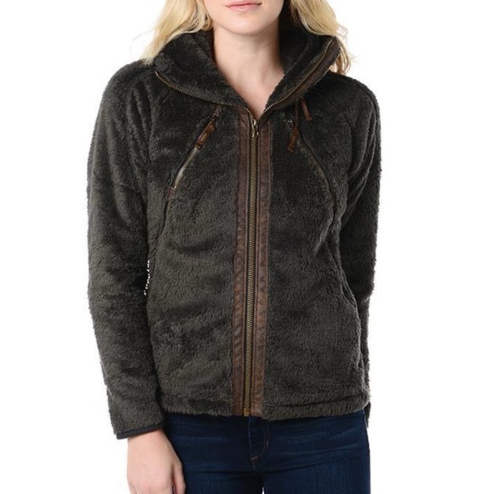 KUHL Flight Jacket Hooded Fleece Raven Like New Condition
